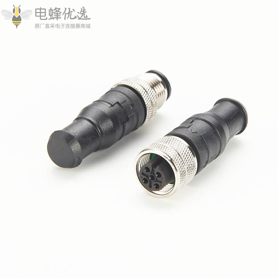 NMEA_2000_M12_5芯母头CAN终端电阻器船用连接器
