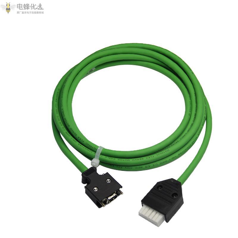 适用于西门子V90伺服电机的SCSI编码器绿色电缆3m