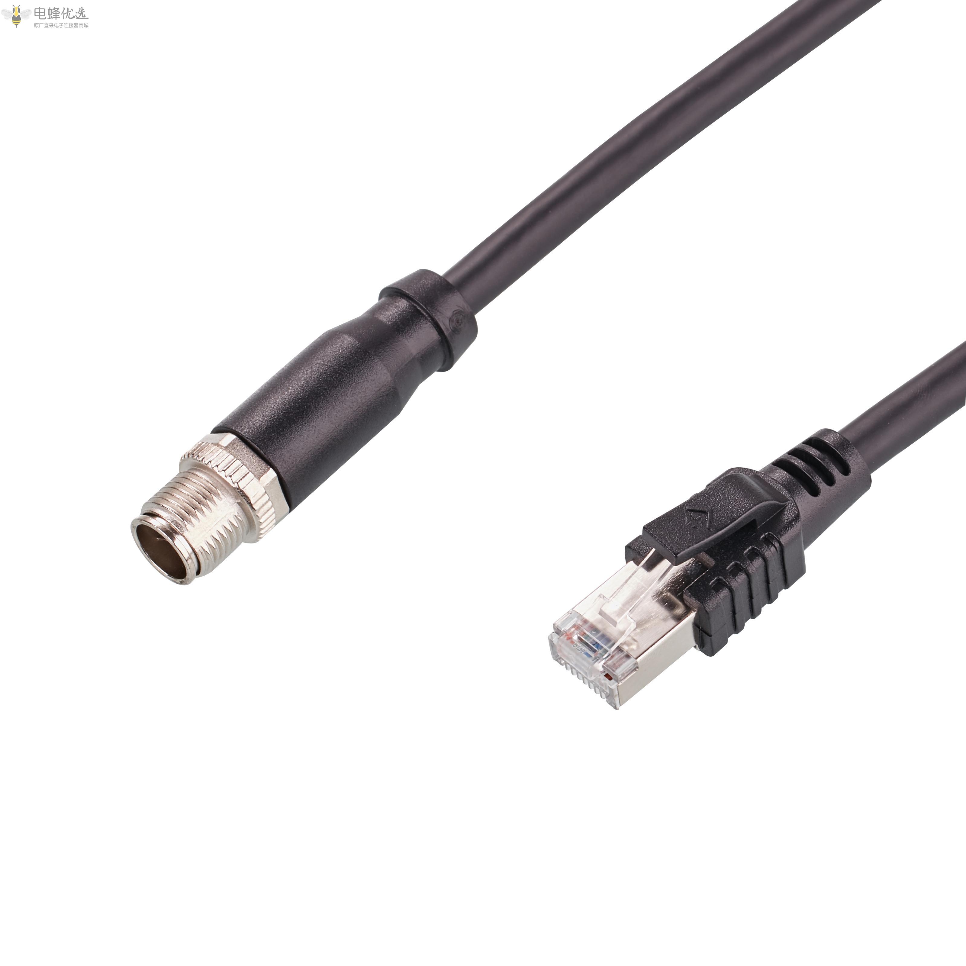 适用于康耐视262摄像机的M12_X编码转RJ45公头伺服工业网络电缆3m（线长可定制）