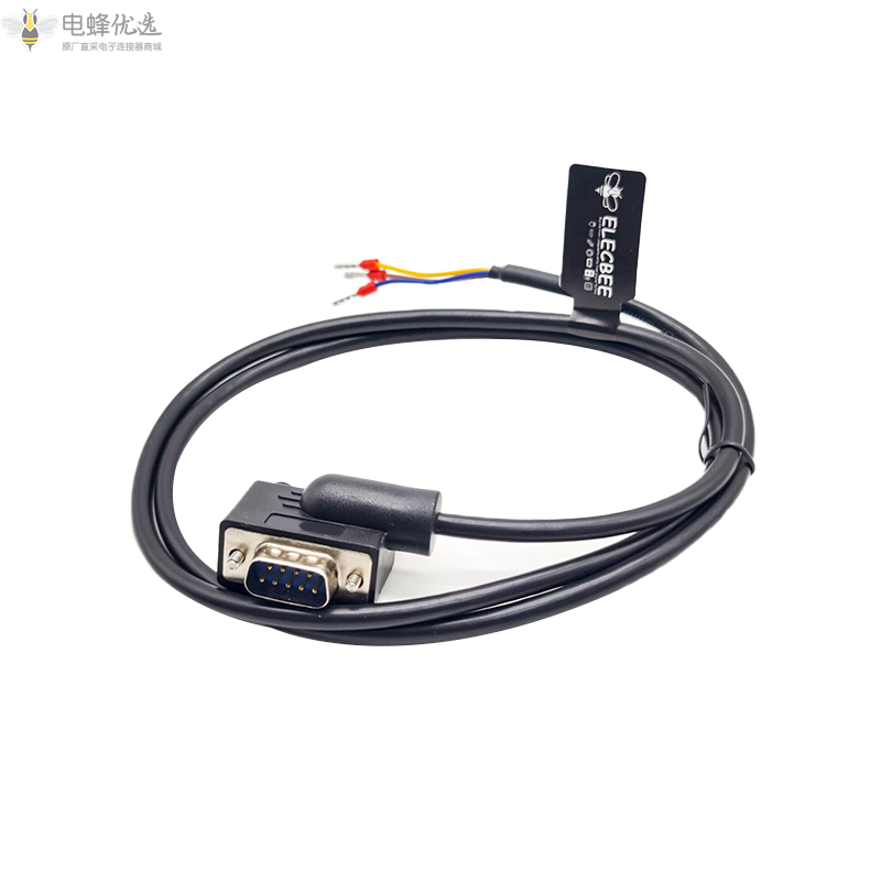 DB9小体积公右弯串口单边线缆1米适用于POS扫描仪调制解调器等设备