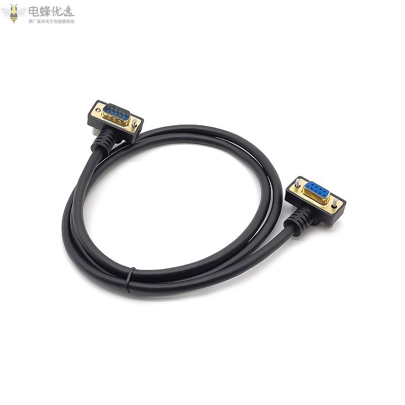 DB9串口双弯头公头转母头连接线线长1米