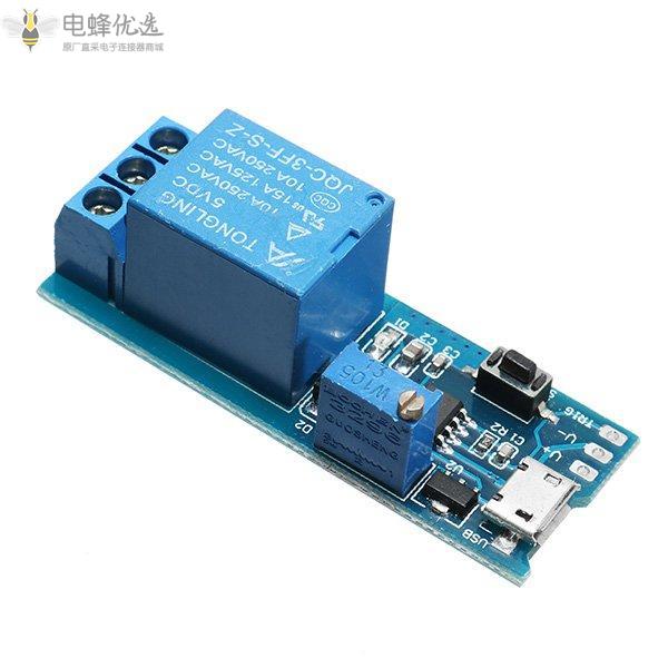 5_30V_10A宽电压触发延时继电器模块定时器模块两种触发方式抗干扰能力强连续流量保护功能