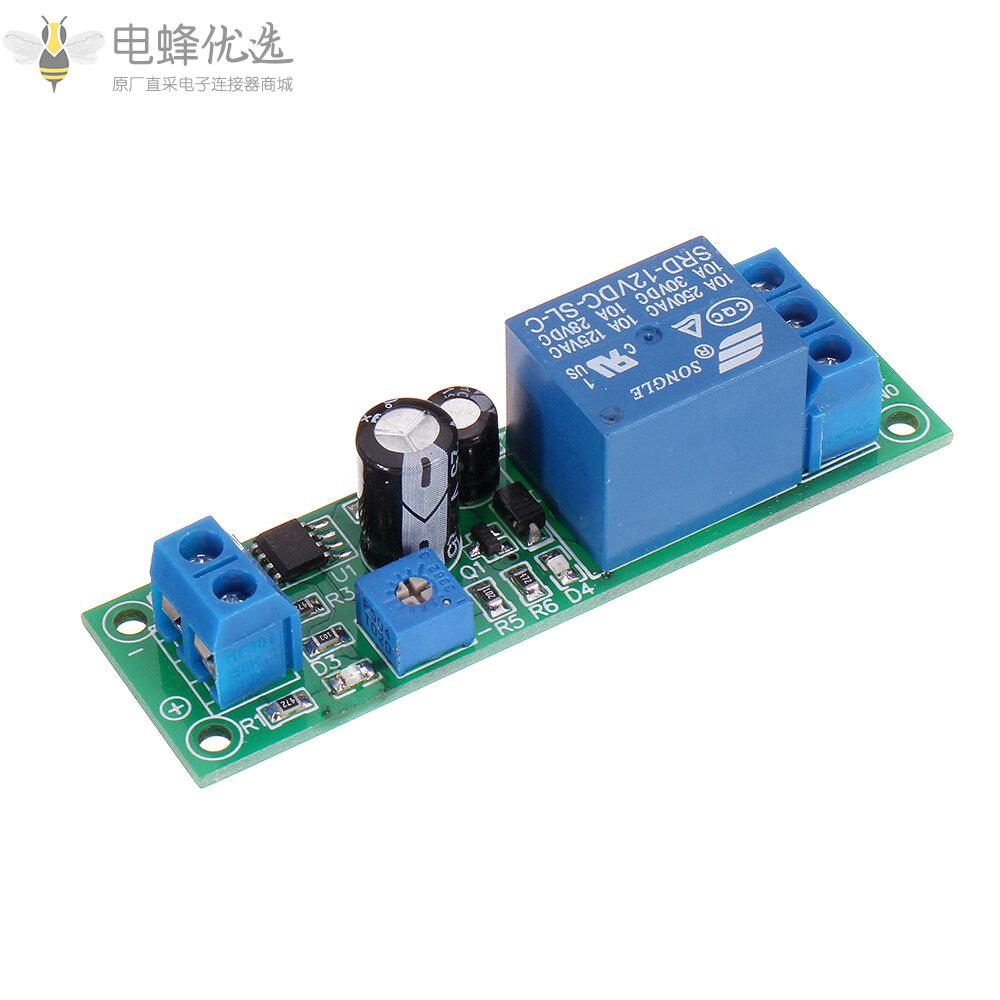JK02B_12V直流延时继电器模块0_200S可调延时闭合定时器延时10A_NE555