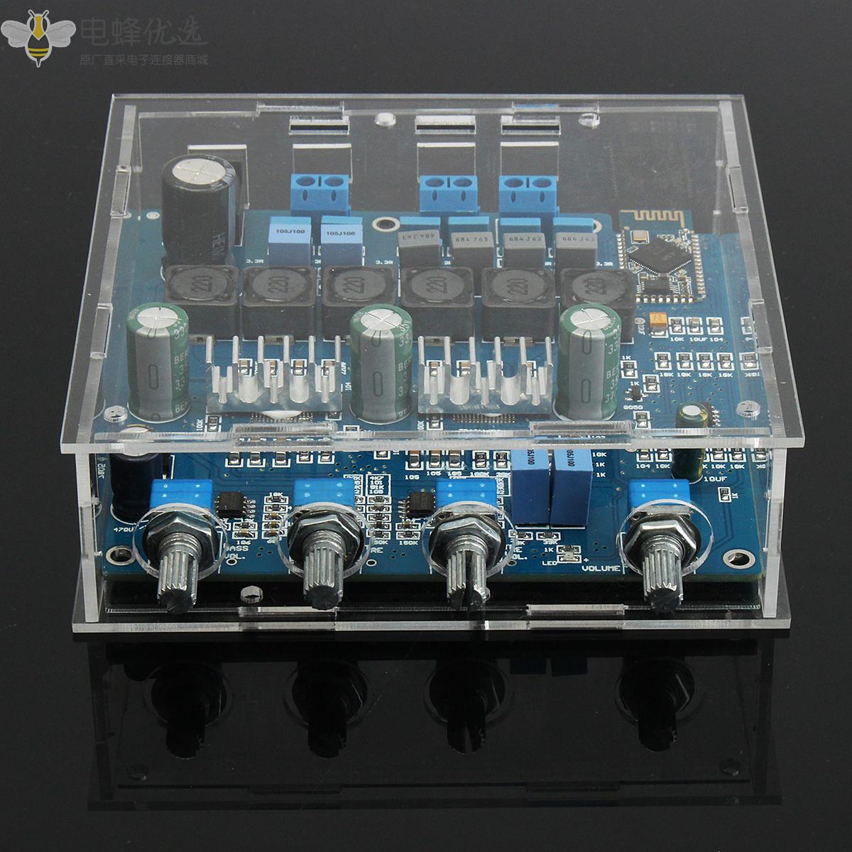 TPA3116_2.1_50Wx2+100W蓝牙CSR4.0_D类功放带亚克力外壳
