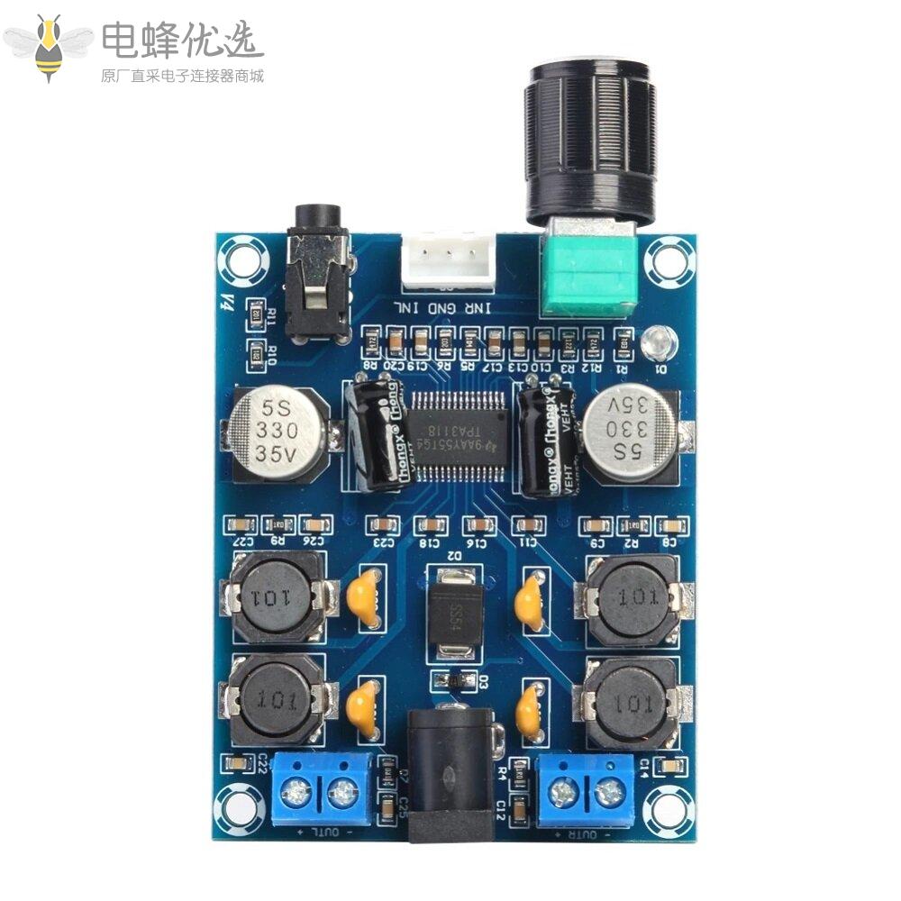 XH_M312_TPA3118D2数字功放板DC_24V高清版双声道2x45W音频功放模块