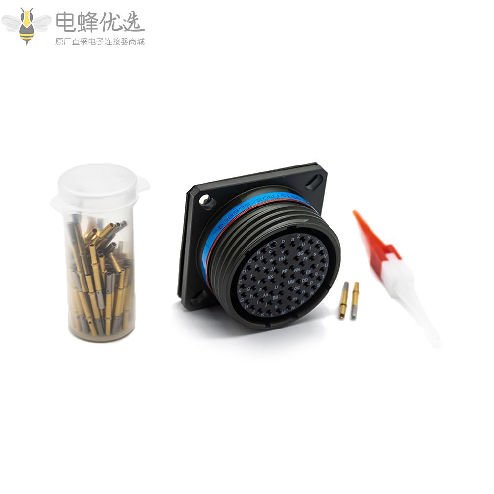 D38999连接器61芯B键位母插孔25号壳体屏蔽插头