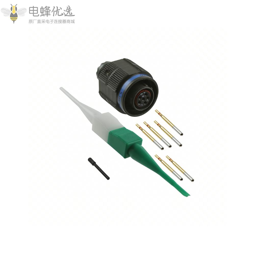 D38999连接器6芯17号壳体带孔母插头N键位