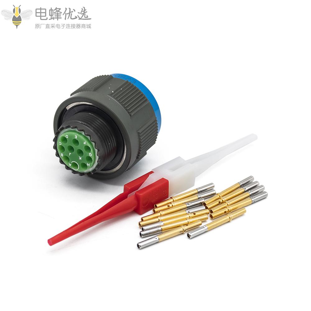 D38999连接器13号壳体10芯N键位带孔母插头