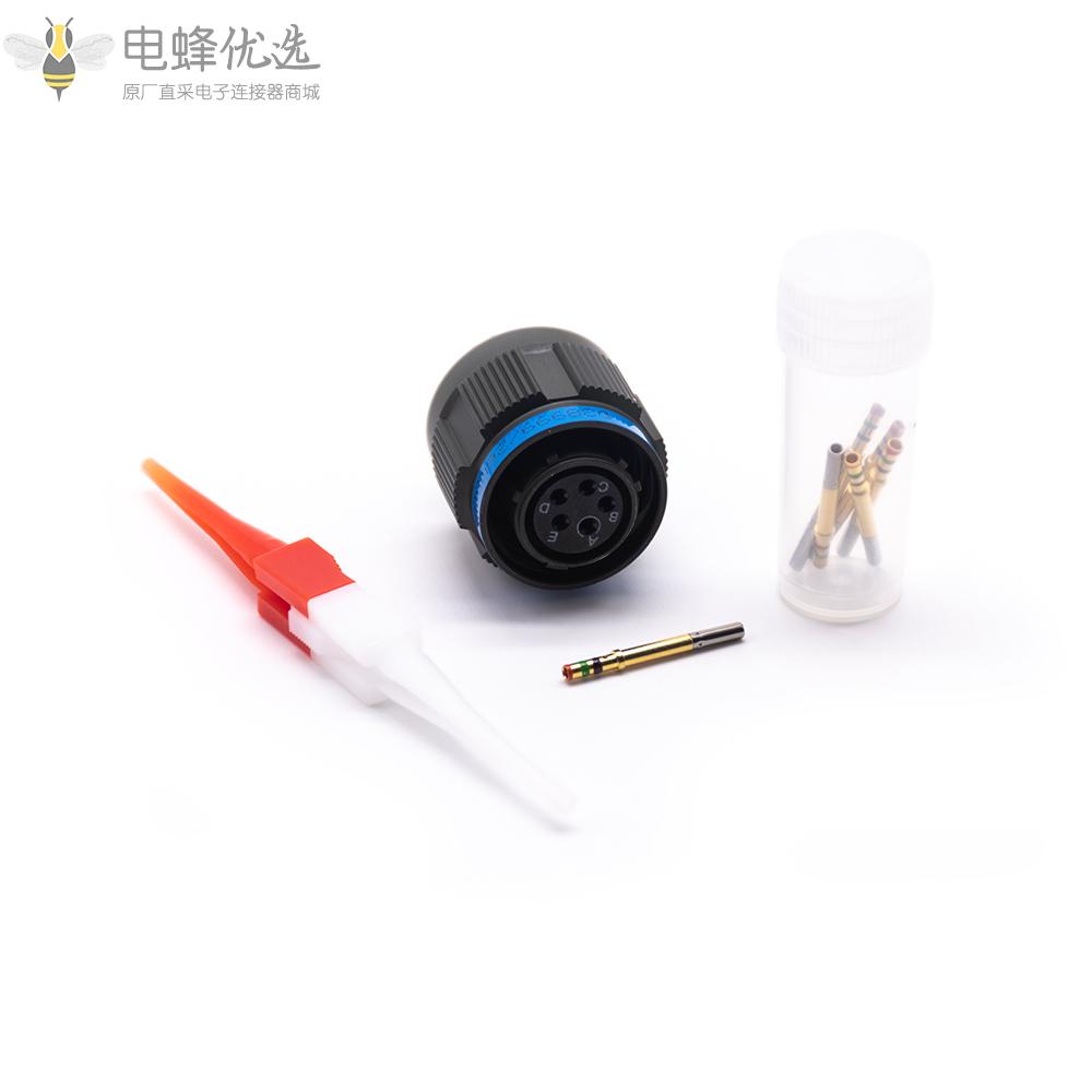 D38999连接器N键位11号壳体5芯带孔母插头