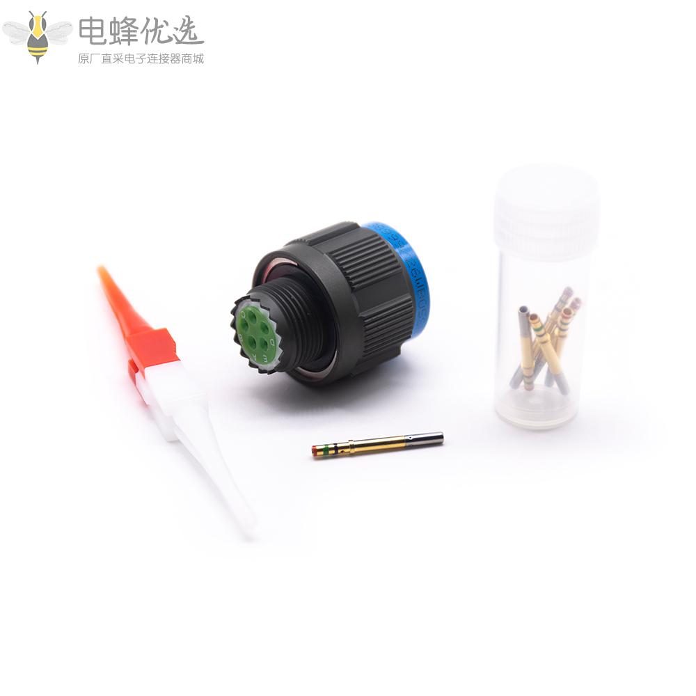 D38999连接器N键位11号壳体5芯带孔母插头