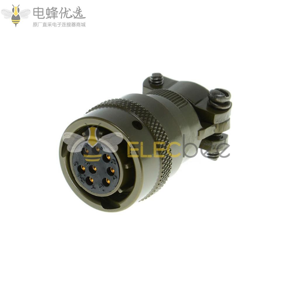 26482电缆连接器8芯孔式直式带线夹母插头12号壳体