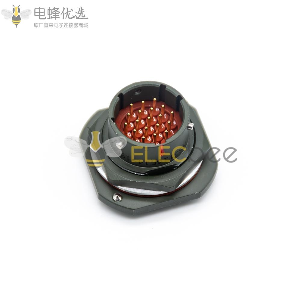 26482板端连接器19芯针式六角螺母公插座14号壳体