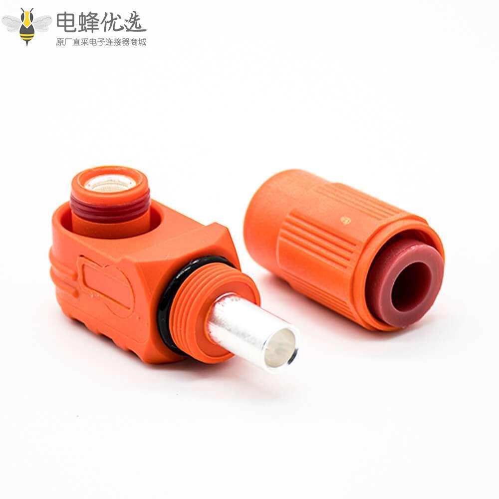 电池储能连接器120A弯式插头IP67单芯接线塑料橙色6mm