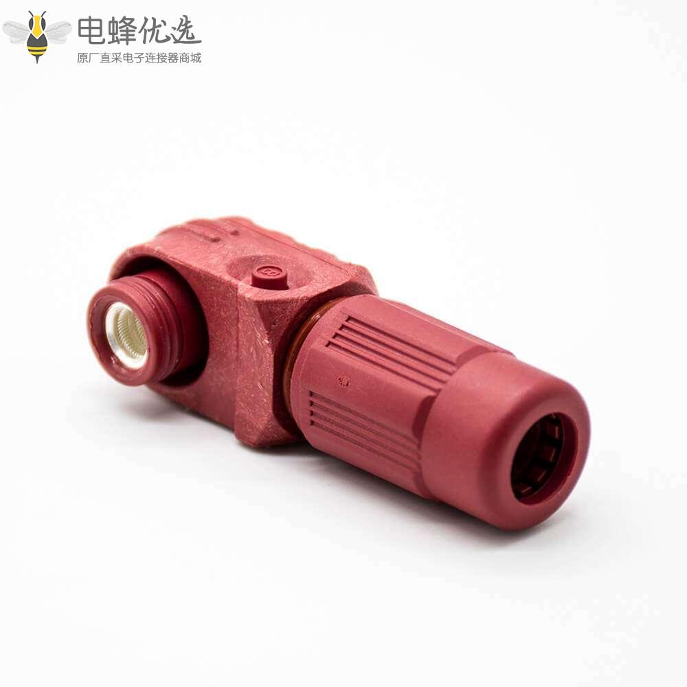 防水连接器120A弯式插头6mm单芯红色塑料IP67接线