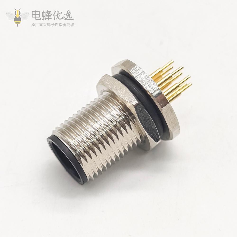 M128芯公头连接器板端插座A扣180&deg;接PCB板传感器